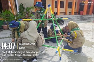 Hizbul Wathan SMAMJA Mengisi Kegiatan Awal Tahun Dengan Menara Pionering dan Peta Pita